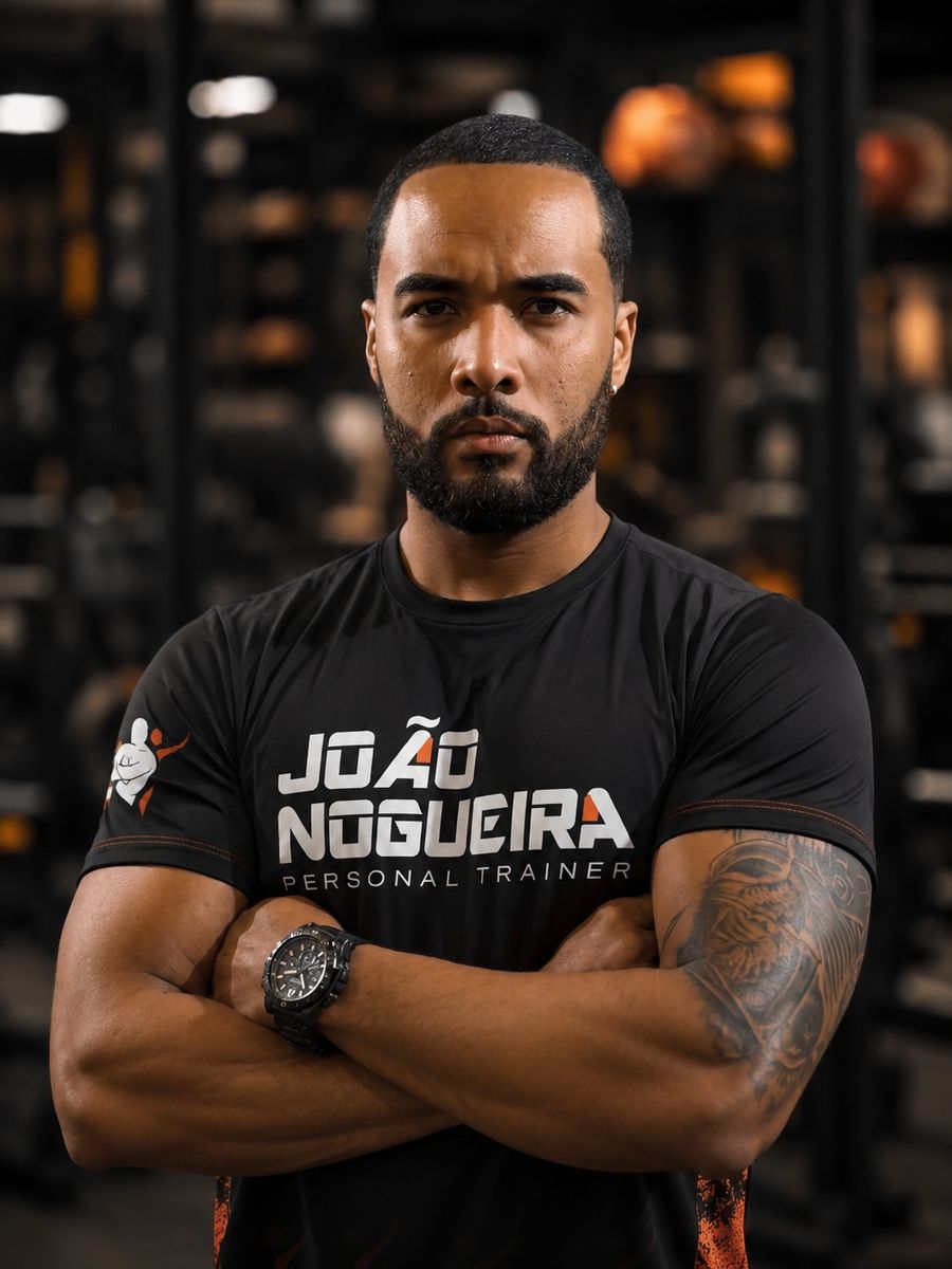 João Nogueira, personal trainer, de braços cruzados